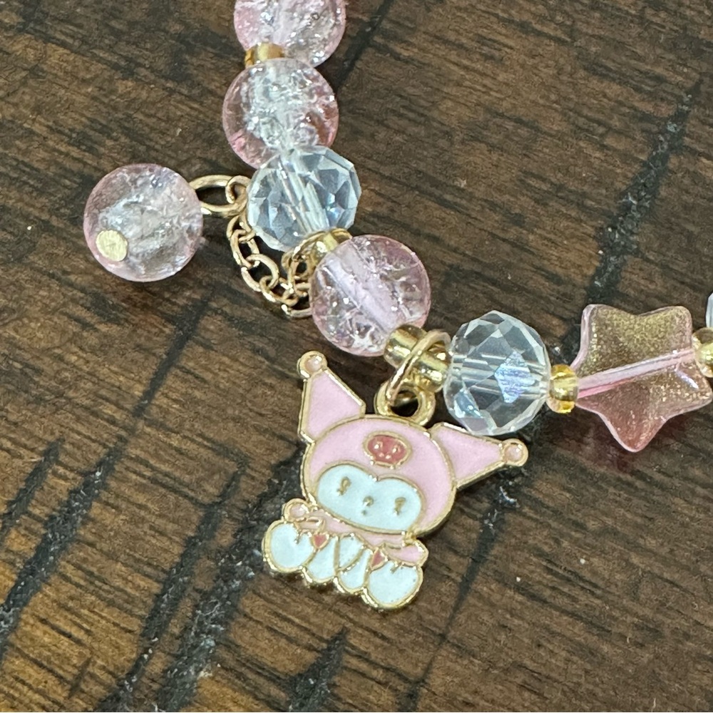 1pc Women Bracelet Pink with Kuromi Tassel Decor - Picture 2 of 3
